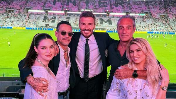 Nadia Ferreira y Marc Anthony marcan presencia en la inauguración del NU Stadium del Inter de Miami