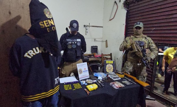 Desmantelan foco de microtráfico que operaba como taller de motos en Luque