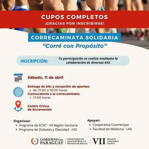 Itapúa se moviliza por el bienestar: Agotan cupos para la "Correcaminata por la Salud"