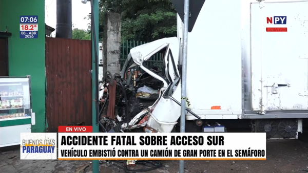Choque entre camiones en Ñemby deja un joven fallecido sobre Acceso Sur