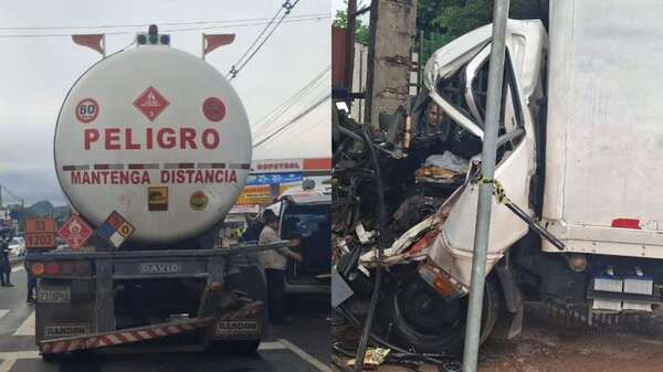 Choque fatal en Ñemby: lo que relató el chofer del camión cisterna  - Nacionales - ABC Color