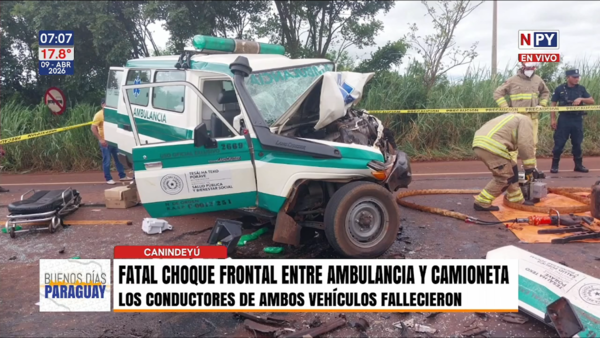 Choque frontal deja dos muertos y cuatro heridos en Canindeyú