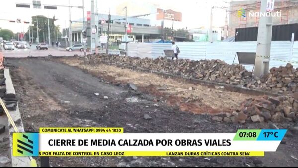 Cierran media calzada por obras viales en De La Victoria y Eusebio Ayala