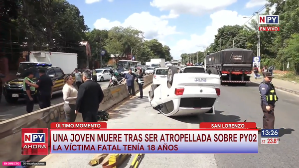 Estudiante de la UNA muere atropellada tras intentar cruzar la ruta PY02