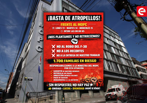 Sindicatos del MOPC anuncian movilización de tres días frente a la sede central - Canal-E