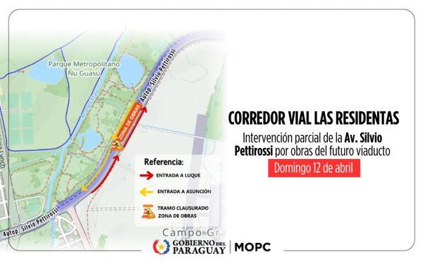Anuncian intervención parcial de la Av. Silvio Pettirossi por obras del futuro viaducto