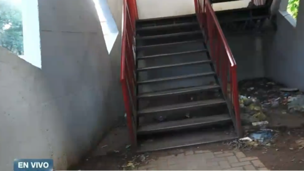 Estudiantes usan pasarela peatonal en zona del campus de la UNA, pero afirman que es insegura