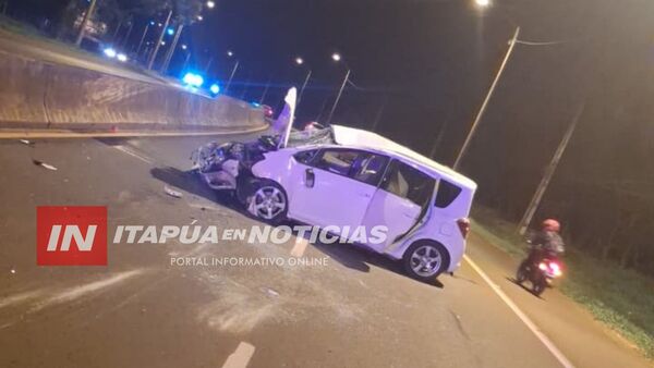 CONDUCTOR RESULTA HERIDO TRAS ACCIDENTE SOBRE LA RUTA PY01 EN ENCARNACIÓN