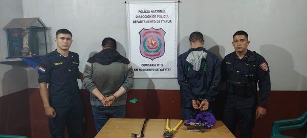 Frustran intento de hurto agravado y detienen a dos sospechosos en Yatytay