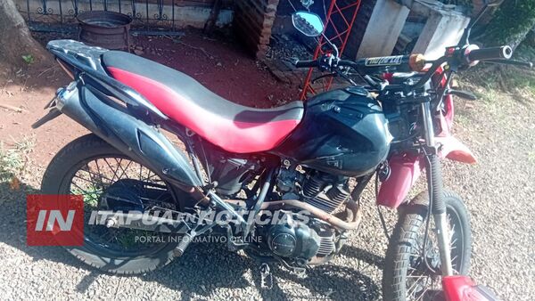 RECUPERAN MOTOCICLETA HURTADA EN ENCARNACIÓN TRAS RASTRILLAJE POLICIAL