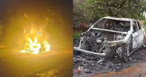 Diario HOY | Desconocidos incineran lujoso BMW en plena vía pública en Ciudad del Este