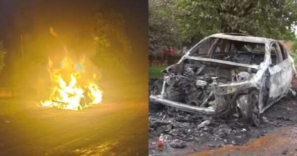 Diario HOY | Desconocidos incineran lujoso BMW en plena vía pública en Ciudad del Este