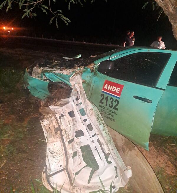 Vehículo de la ANDE sufre daños tras impactar con un caballo suelto - Concepción al Día