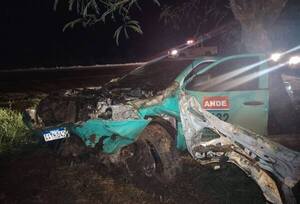 Funcionarios de la ANDE salen ilesos tras colisión con caballo en Yby Yaú