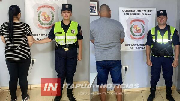 DETIENEN A DOS PERSONAS CON ORDEN DE CAPTURA EN SAN JUAN DEL PARANÁ