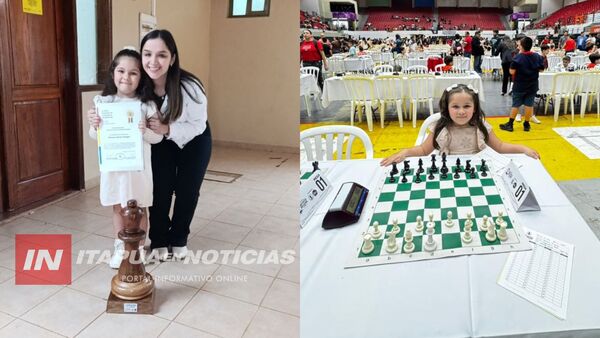 NIÑA DE 5 AÑOS SE DESTACA EN AJEDREZ Y RECIBE RECONOCIMIENTO EN ENCARNACIÓN