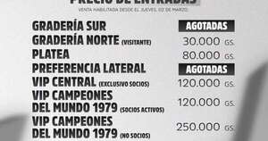La Nación / Unas 8 mil entradas para azulgranas