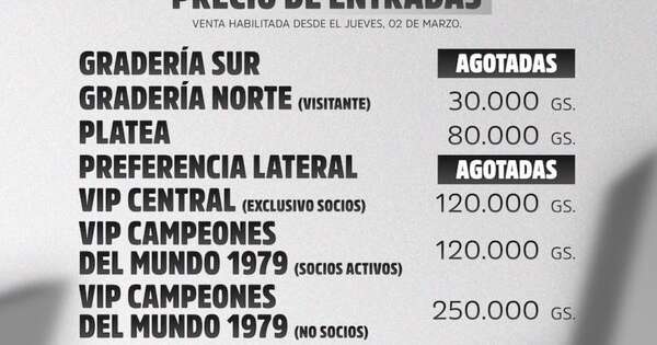 La Nación / Unas 8 mil entradas para azulgranas