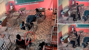Video: Docente golpea a colega y lo amenaza con cuchillo frente a alumnos pequeños en Canindeyú
