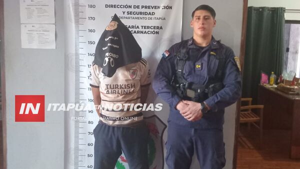 APREHENDEN A SOSPECHOSO DE HURTO EN ENCARNACIÓN