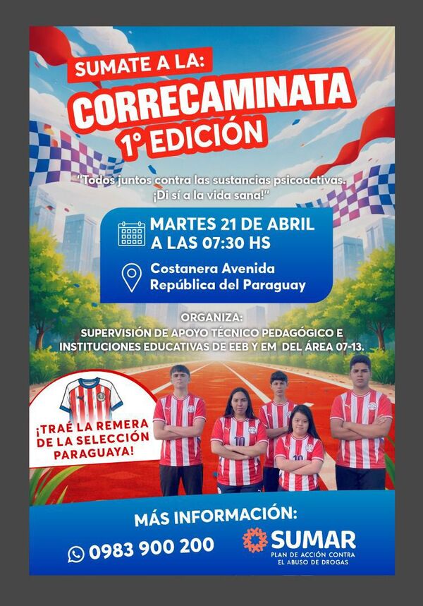 Jóvenes de Encarnación impulsan correcaminata contra las adicciones