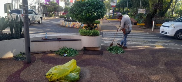 Renuevan espacios verdes en la calle Mariscal Estigarribia de Encarnación