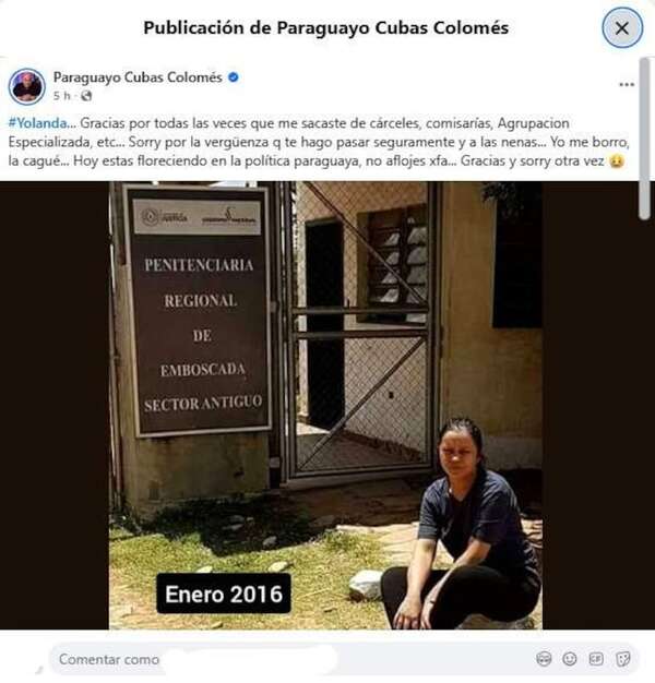 “Gracias Yolanda” y “Me borro, la cagué”: el misterioso mensaje de Payo Cubas - Política - ABC Color