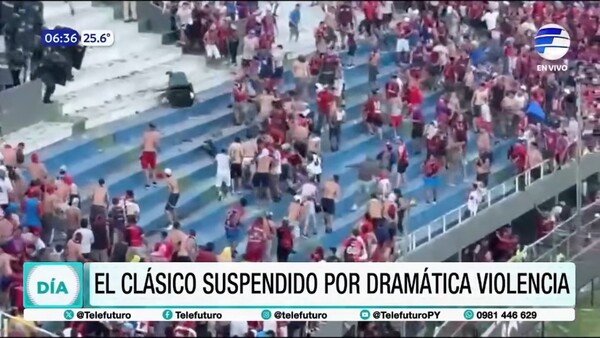 Suspenden el Superclásico tras violentos disturbios en el Defensores