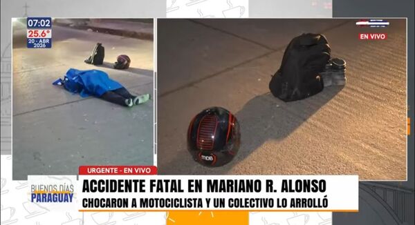 Motociclista pierde la vida en accidente de tránsito en Mariano Roque Alonso