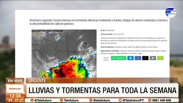 Lluvias y tormentas para toda la semana