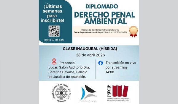 Disponibles las inscripciones al Diplomado en Derecho Penal Ambiental