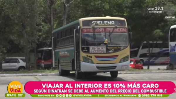 Viajar al interior es 10% más caro