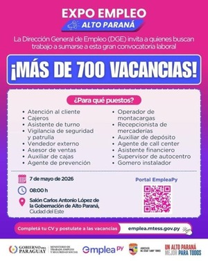 Expo Empleo ofrecerá más de 700 vacancias laborales en Ciudad del Este - ADN Digital