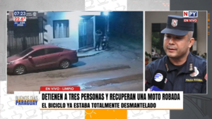 Tres detenidos en operativo contra banda que desarmaba motos robadas en Limpio