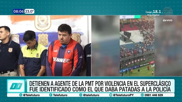 Suman nueve los detenidos por disturbios en el Superclásico, entre ellos un inspector de la PMT