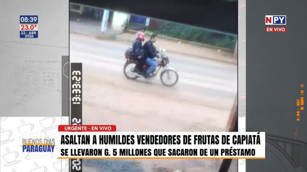"Vinimos otra vez a trabajar, empezamos de cero": asaltan a humildes vendedores de frutas de Capiatá