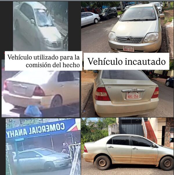 Incautan vehículo presuntamente utilizado en asalto a comerciante en el barrio Pacú Cuá