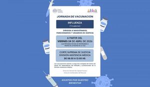 Jornada de vacunación contra la influenza en el Palacio de Justicia de Asunción
