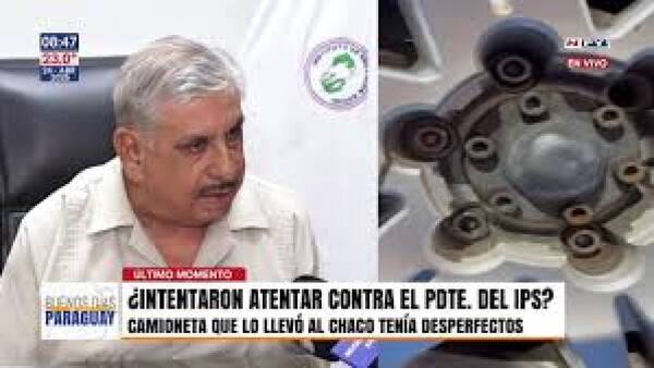 Vehículo en el que viajaba titular del IPS sufrió un llamativo desperfecto