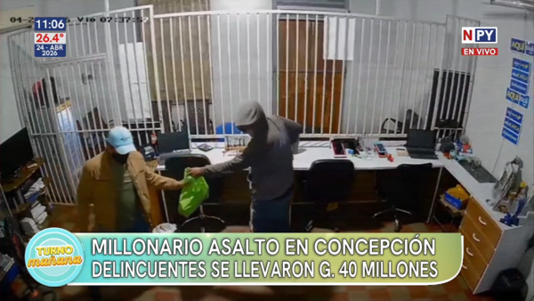 Inseguridad en Concepción: roban cerca de Gs. 40 millones en violento asalto a comerciante