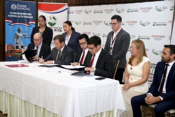 Fortalecimiento de la infraestructura judicial: suscriben convenio para la construcción de los juzgados de Primera Instancia y de Paz de Santa Rita