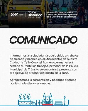 Municipalidad anuncia cierre de calles del centro por obras y comerciantes protestan - San Lorenzo Hoy