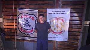 Detienen a presunto implicado en robo agravado durante allanamiento en San Pedro