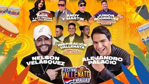 ¡Llega la verdadera fiesta vallenatera! Nelson Velásquez y Alejandro Palacio cantarán en Paraguay