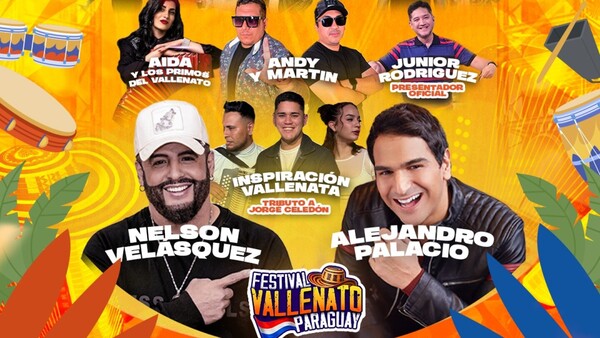 ¡Llega la verdadera fiesta vallenatera! Nelson Velásquez y Alejandro Palacio cantarán en Paraguay
