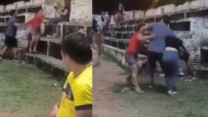 Esposa pilló a su marido con la supuesta amante en el tercer tiempo y le agarró de los pelos