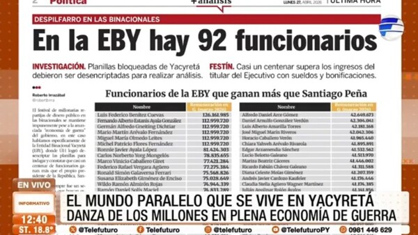 Sueldos millonarios en Yacyretá desatan polémica