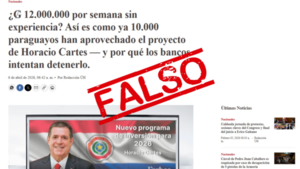 ¡Cuidado! Usan imagen de Última Hora y de Cartes para promover un modo de estafa