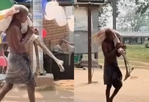 Hombre llevó restos de su hermana al banco para retirar dinero en India