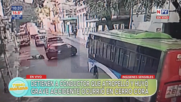 Detienen a conductor que atropelló a peatón y se dio a la fuga en Asunción